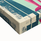 Retro Striped Cat Illustration - Playroom Wall Art