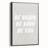 Framed Nursery Art – Be Brave Be Kind Kids Room Wall Print