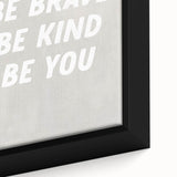 Framed Nursery Art – Be Brave Be Kind Kids Room Wall Print