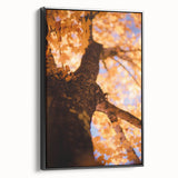 Framed canvas depicting a black and white vintage landscape painting, ideal for bedroom wall decor.