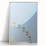 Art deco poster featuring a vibrant summer scene on white framed acrylic, ideal for nursery wall decor.