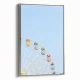 Framed canvas depicting a vintage summer landscape painting with vibrant colors on a black background.