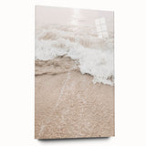 Large abstract wall art in vibrant blue and green tones on acrylic glass, ideal for bedroom or dining room decor.