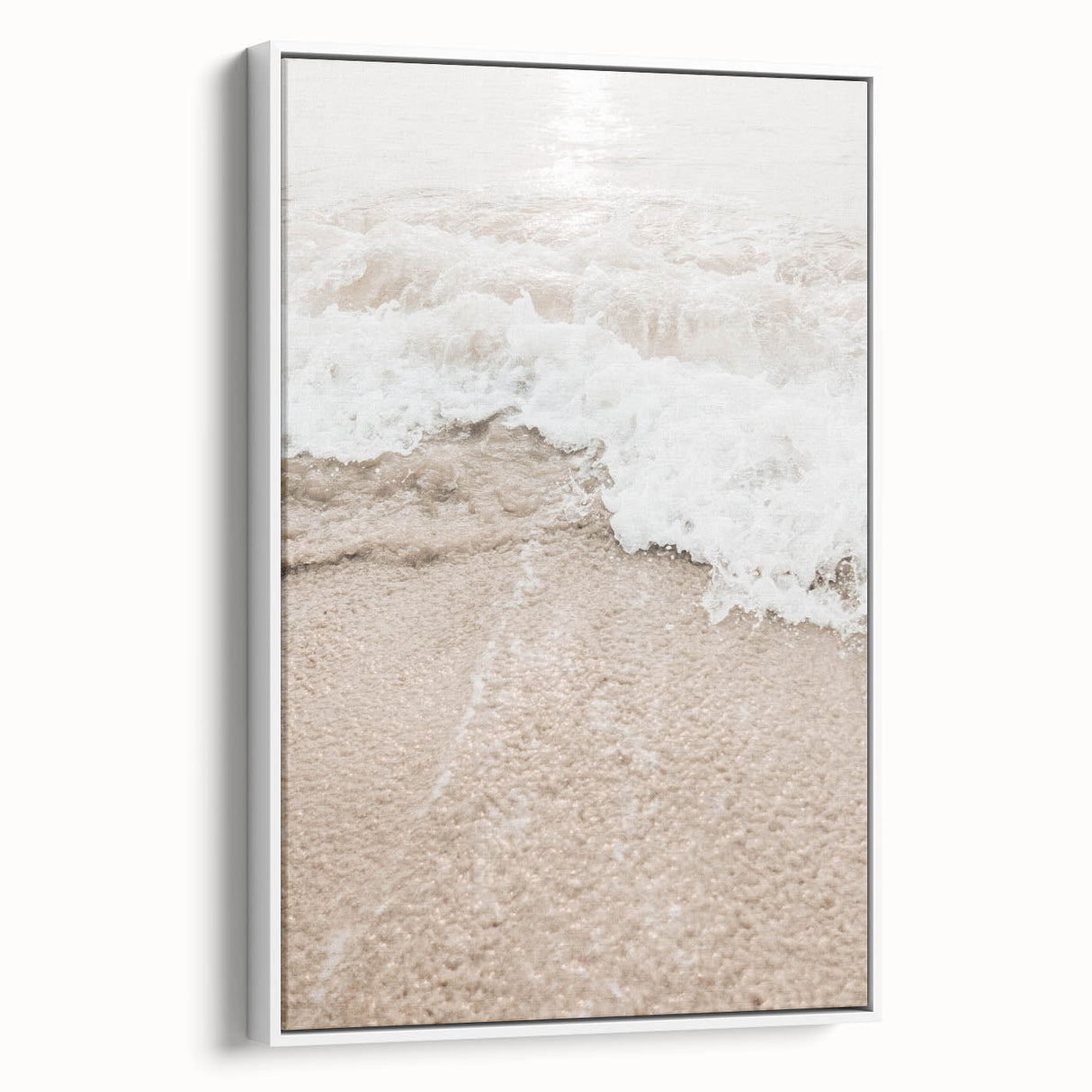 Framed vintage poster art featuring a colorful abstract design on a large canvas, ideal for living room decor.