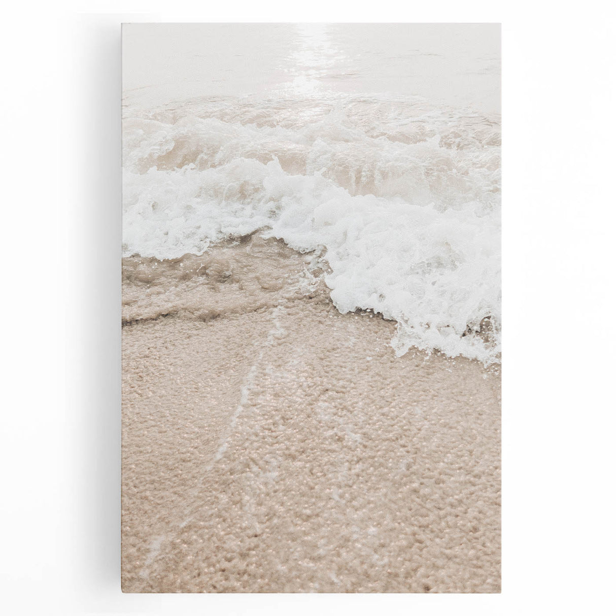Large black and white abstract art on stretched canvas, featuring fluid, dynamic patterns, ideal for kitchen wall art.