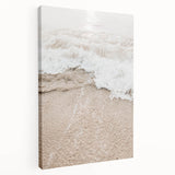 Large abstract summer-themed canvas with vibrant orange and yellow tones, ideal for kitchen wall art.