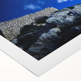 Stunning rolled canvas art piece showcasing a breathtaking landscape of cliffs under a vibrant sunset, perfect for home decor and nature enthusiasts.