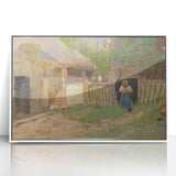 Romantic Art Prints: "Girl in a Farmyard" by László Mednyánszky