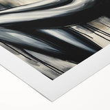 Abstract figurative rolled canvas artwork showcasing vibrant colors and dynamic shapes, perfect for contemporary home decor, presented in a protective cardboard tube.