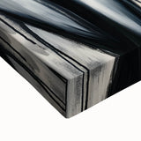 Close-up of an abstract figurative stretched canvas artwork showcasing vibrant colors and fluid shapes, perfect for modern home decor and artistic expression.