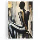 Abstract figurative artwork on stretched canvas showcasing vibrant colors and dynamic shapes, perfect for modern home decor. Ideal for art enthusiasts and collectors.