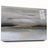 Abstract landscape wall art design displayed in a side view, showcasing vibrant colors and smooth acrylic glass finish, perfect for modern decor.