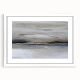 Abstract landscape wall art featuring vibrant colors and intricate textures, elegantly framed with a white mat, ideal for enhancing modern home decor.