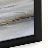 Close-up of a framed canvas showcasing an abstract landscape design with vibrant colors and intricate textures, perfect for modern home decor.