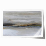 Colorful abstract landscape wall art print showcasing vibrant hues of blue, orange, and green, ideal for modern home décor or office spaces, rolled for easy shipping.