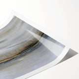 Abstract landscape wall art print featuring vibrant colors and fluid shapes, rolled and ready for display in home décor settings, showcasing artistic expression.