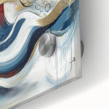 Colorful Abstract Wall Art – Navy, Gold & Red Modern Flow Design