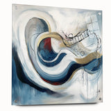 Colorful Abstract Wall Art – Navy, Gold & Red Modern Flow Design