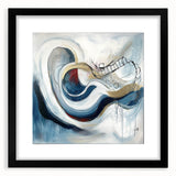 Colorful Abstract Wall Art – Navy, Gold & Red Modern Flow Design