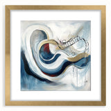 Colorful Abstract Wall Art – Navy, Gold & Red Modern Flow Design