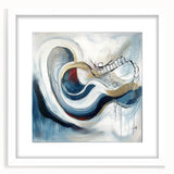 Colorful Abstract Wall Art – Navy, Gold & Red Modern Flow Design