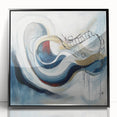 Colorful Abstract Wall Art – Navy, Gold & Red Modern Flow Design