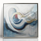 Colorful Abstract Wall Art – Navy, Gold & Red Modern Flow Design