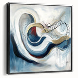 Colorful Abstract Wall Art – Navy, Gold & Red Modern Flow Design