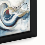 Colorful Abstract Wall Art – Navy, Gold & Red Modern Flow Design