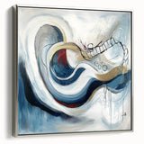 Colorful Abstract Wall Art – Navy, Gold & Red Modern Flow Design