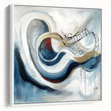 Colorful Abstract Wall Art – Navy, Gold & Red Modern Flow Design