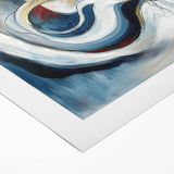 Colorful Abstract Wall Art – Navy, Gold & Red Modern Flow Design