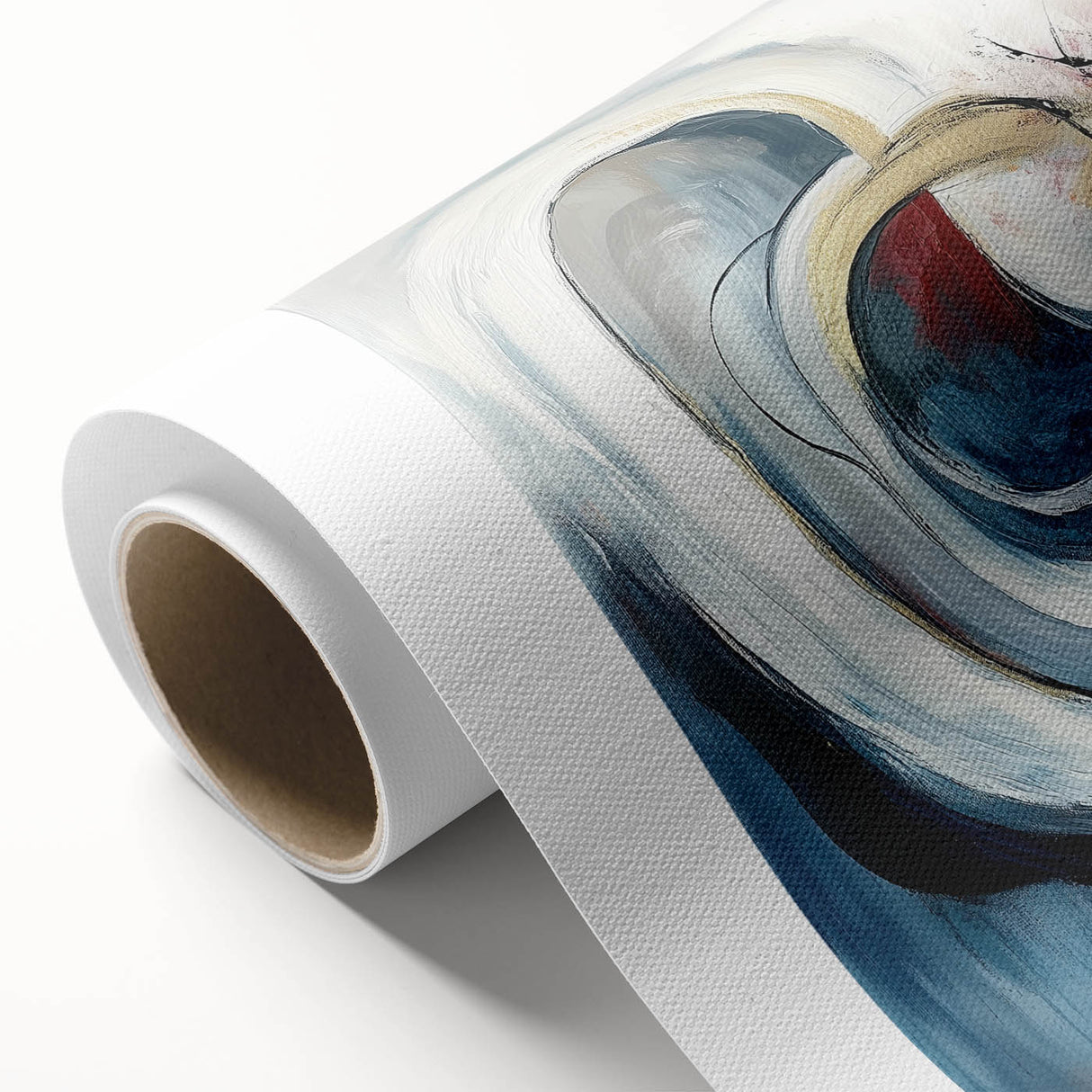 Colorful Abstract Wall Art – Navy, Gold & Red Modern Flow Design