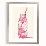 Abstract textured art print with silver frame, featuring vibrant orange and red hues, ideal for bedroom wall decor.