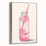 Landscape art painting of colorful countryside on framed canvas, ideal for dining room decor.