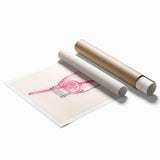 Extra large rolled print of floral art in soft pastel shades, ideal for classy bathroom or large living room wall decor.