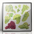 Large abstract wall art featuring assorted fruits in vibrant colors on a black acrylic framed print.
