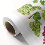 Art Deco style poster of assorted fruits in vibrant colors on rolled canvas, ideal for nursery wall art.