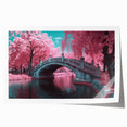 Landscape bridge rolled print showcasing vibrant colors and intricate details, depicting a serene natural scene, packaged securely in a robust cardboard tube for safe delivery.