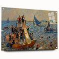 Impressionist Beach Scene - Modern Wall Art of Lively Seaside Day