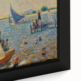 Impressionist Beach Scene - Modern Wall Art of Lively Seaside Day