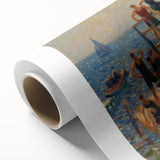 Impressionist Beach Scene - Modern Wall Art of Lively Seaside Day