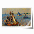Impressionist Beach Scene - Modern Wall Art of Lively Seaside Day