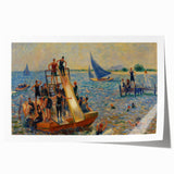 Impressionist Beach Scene - Modern Wall Art of Lively Seaside Day