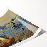 Impressionist Beach Scene - Modern Wall Art of Lively Seaside Day