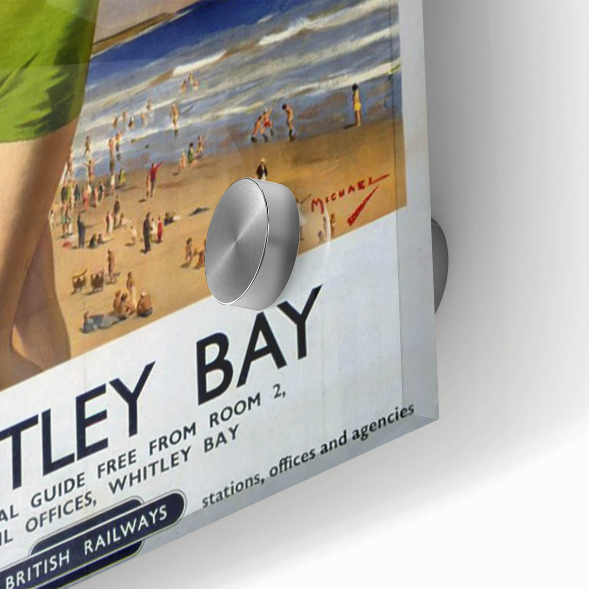 Vintage Whitley Bay Travel Poster - Retro Beach Wall Art