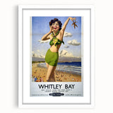 Vintage Whitley Bay Travel Poster - Retro Beach Wall Art