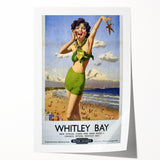 Vintage Whitley Bay Travel Poster - Retro Beach Wall Art
