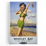 Vintage Whitley Bay Travel Poster - Retro Beach Wall Art