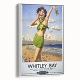 Vintage Whitley Bay Travel Poster - Retro Beach Wall Art